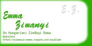 emma zimanyi business card
